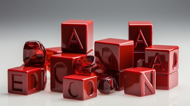 3d rendered photo of red objects