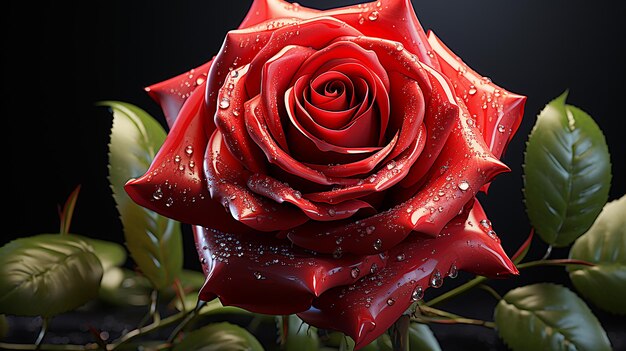 3D-рендеринг фотографии красной розы