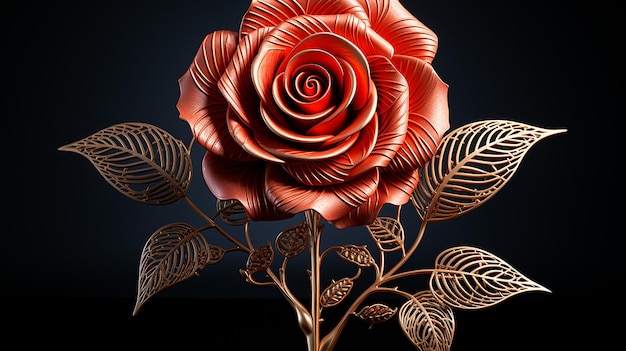 3d rendered photo of red rose