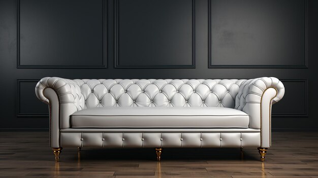 Photo 3d rendered photo of sofa set on a plain background