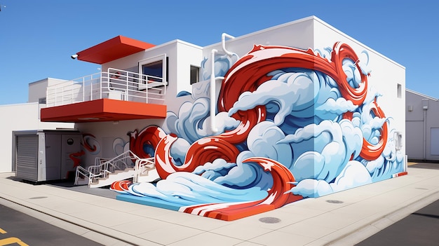 a 3d rendered photo of stunning street art design