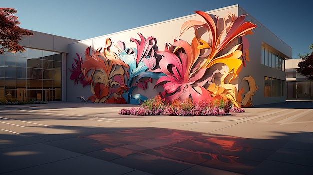 a 3d rendered photo of stunning street art design