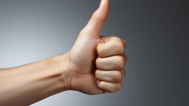 3d rendered photo of thumbs up