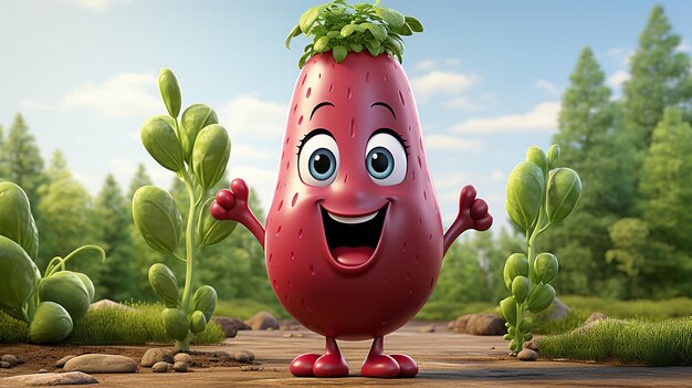 3d rendered photo of vegetable and fruit character design