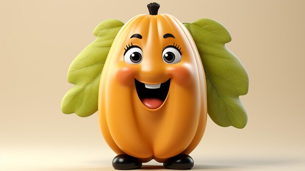 Photo 3d rendered photo of vegetable and fruit character design