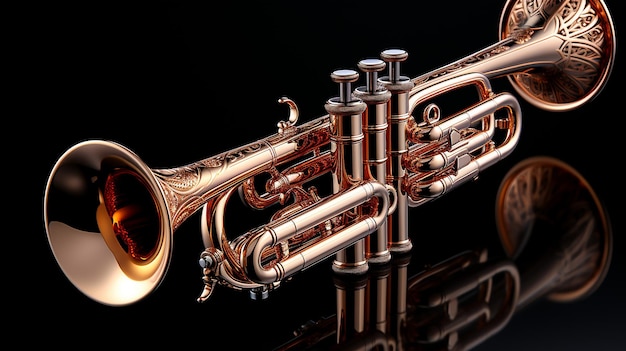 3d rendered photo of wind instrument