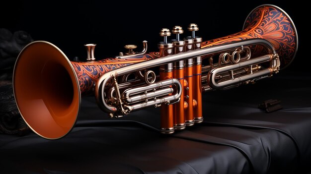 3d rendered photo of wind instrument