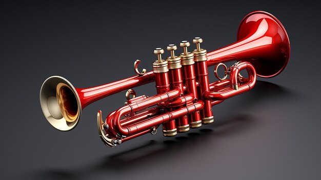 3d rendered photo of wind instrument