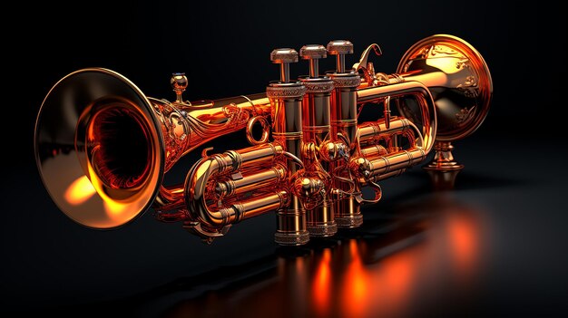 3d rendered photo of wind instrument