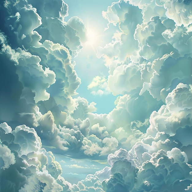 Photo 3d rendered photorealistic style clouds