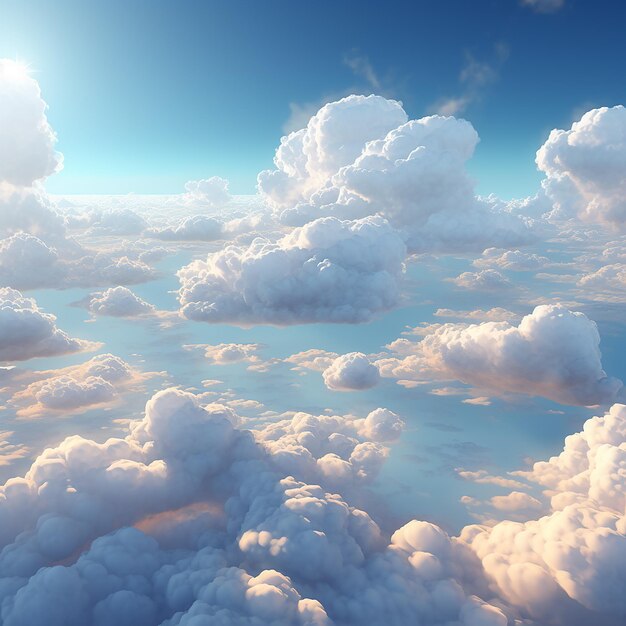 Photo 3d rendered photorealistic style clouds