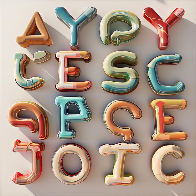 Photo 3d rendered photos of alphabets