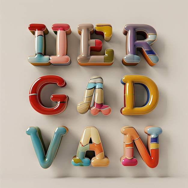 3d rendered photos of alphabets