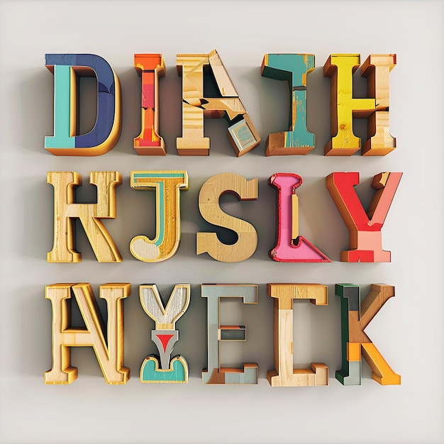 3d rendered photos of alphabets