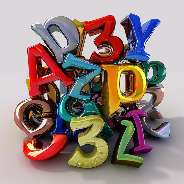 3d rendered photos of alphabets