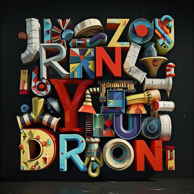 3d rendered photos of alphabets