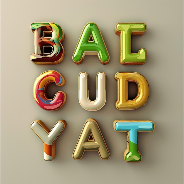 3d rendered photos of alphabets