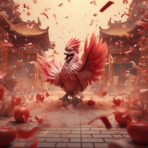 3d rendered photos of chinese new year celebrations