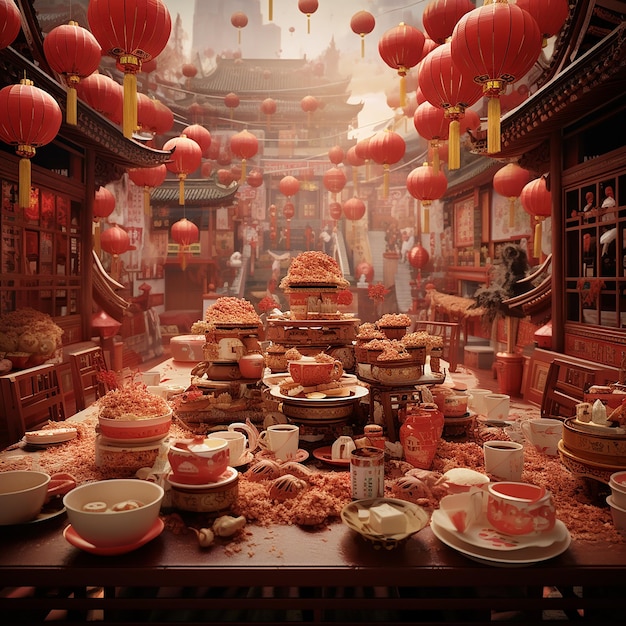 Foto foto 3d delle celebrazioni del capodanno cinese