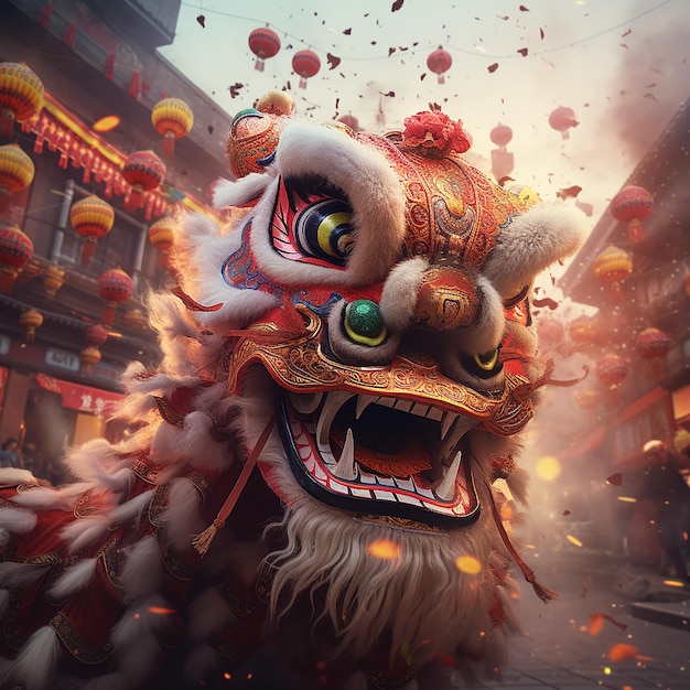 3d rendered photos of chinese new year celebrations