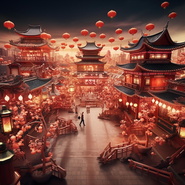 3d rendered photos of chinese new year