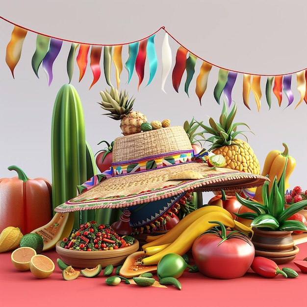 Foto foto renderizzate in 3d di cinco de mayo clip art