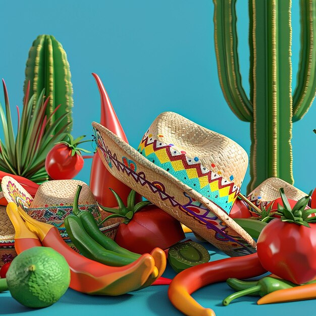 Photo 3d rendered photos of cinco de mayo clip art