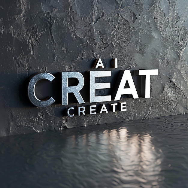 Photo 3d rendered photos of creative logo inscription ai create minimalism