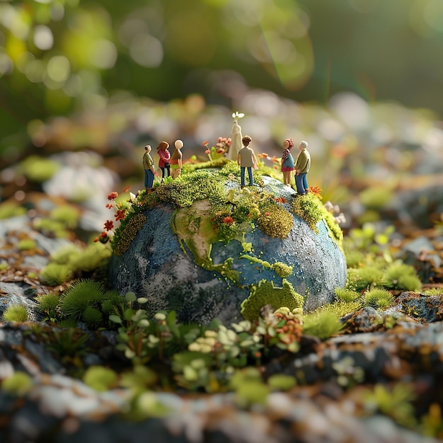 Foto foto renderizzate 3d della terra diversi colori della natura vita sulla terra sfondo naturale foto 8k