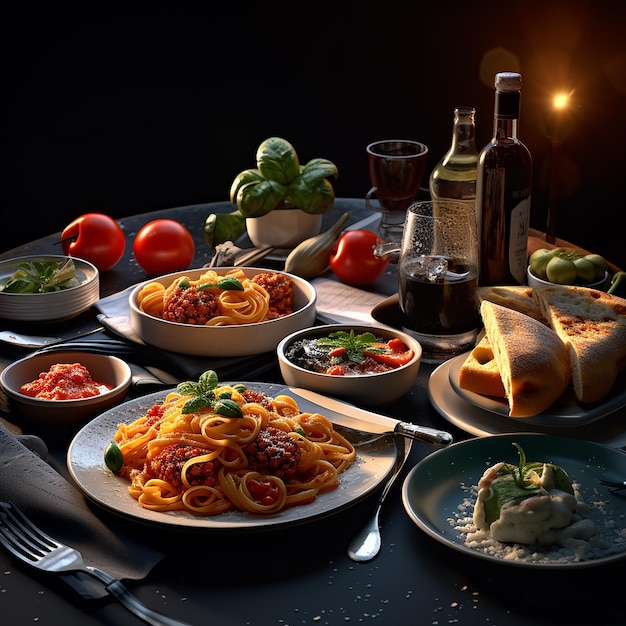 3d rendered photos of food and meal