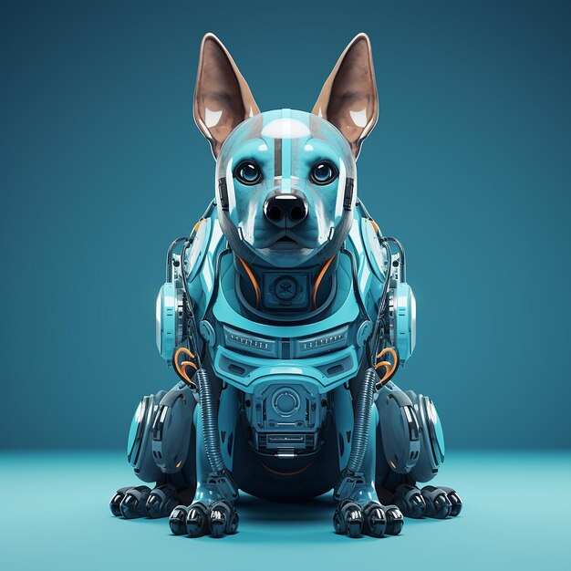 Photo 3d rendered photos of futuristic styling of dog