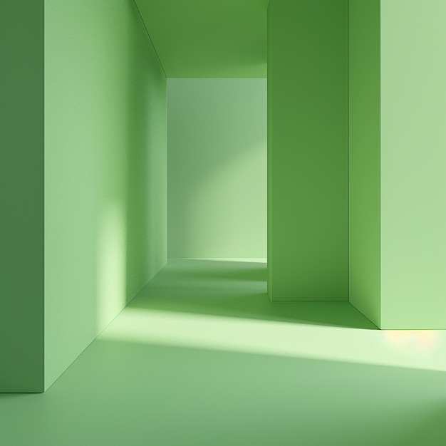 Foto foto renderizzate in 3d di sfondi verdi semplici e semplici