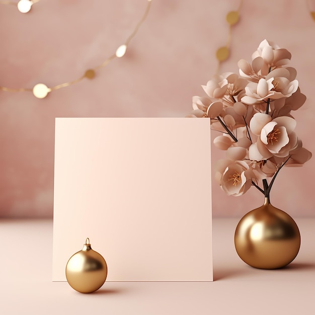 3d rendered photos of greeting card mockup with elegant design on them and empty space