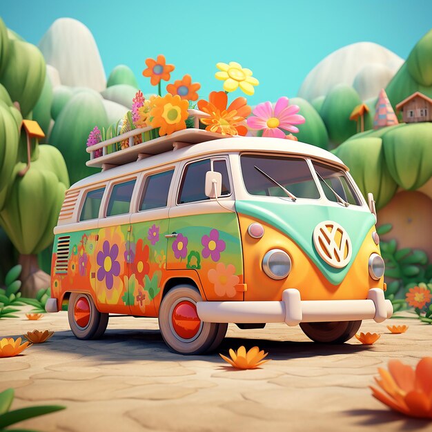 3d rendered photos of happy groovy cartoons