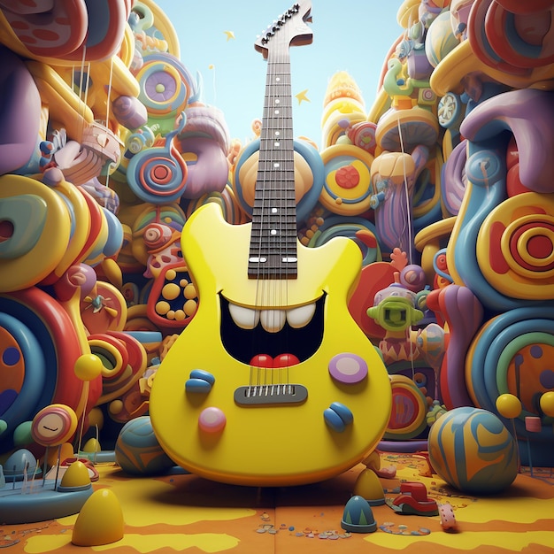 3d rendered photos of happy groovy cartoons