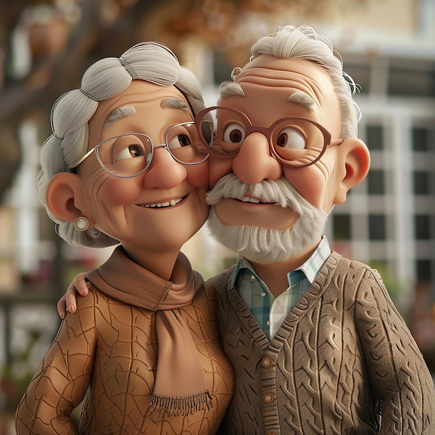 3d rendered photos of happy married old couple good example of happy married life enjoying