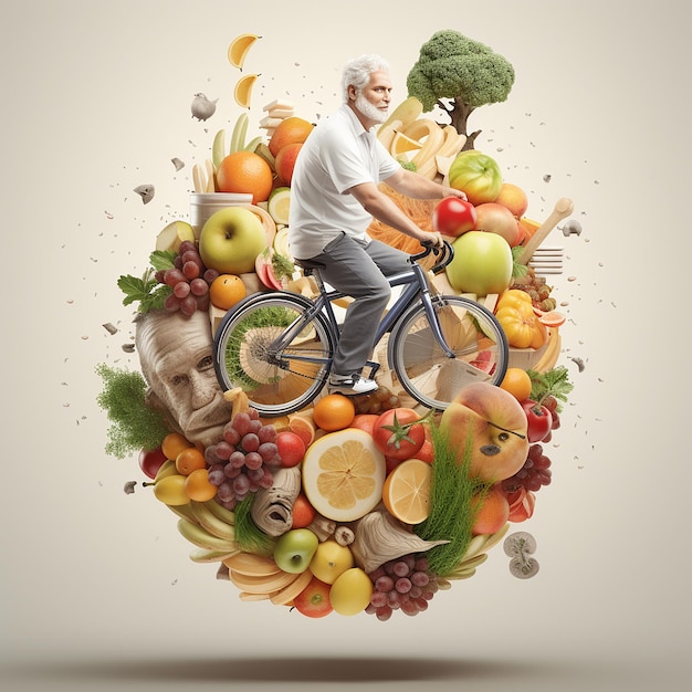 3d rendered photos of healthy lifestyle