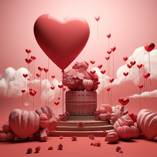 3d rendered photos of heart decoration