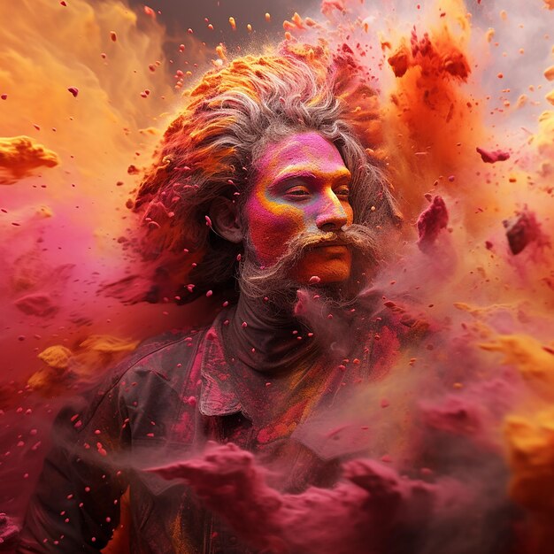 Photo 3d rendered photos of holi