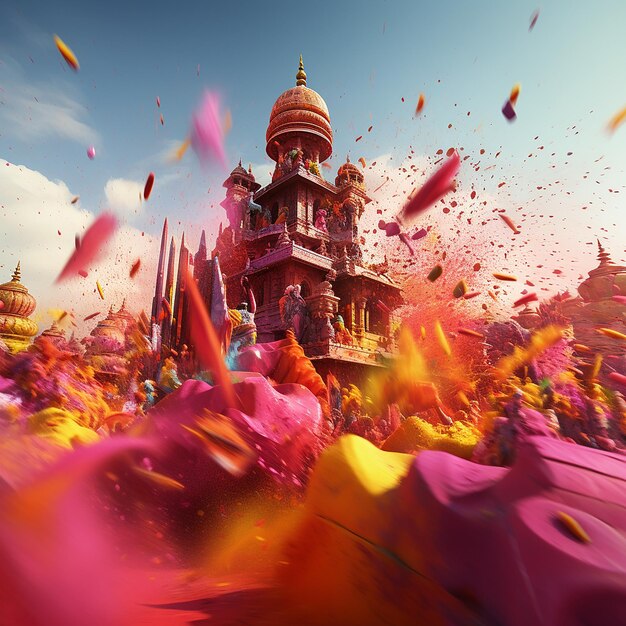 Photo 3d rendered photos of holi