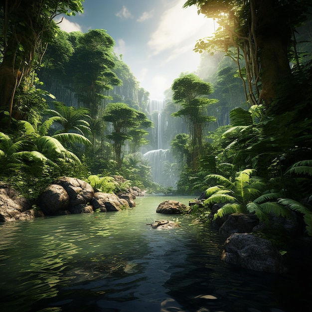 3d rendered photos of jungle