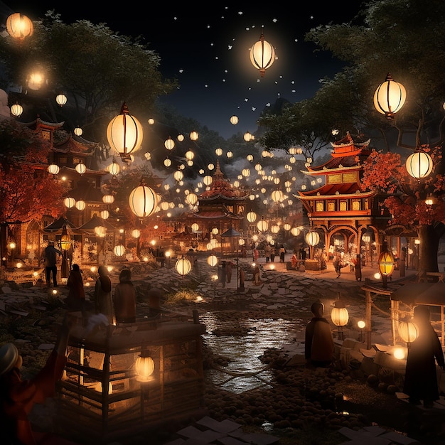 3d rendered photos of lantern festival