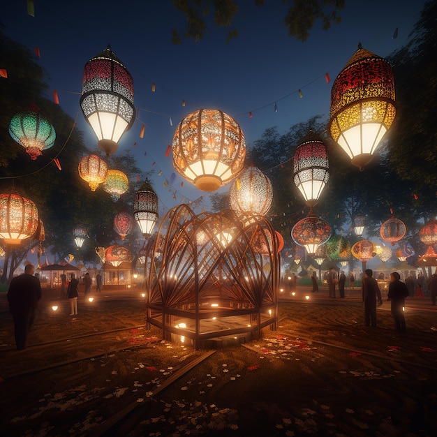 3d rendered photos of lantern festival