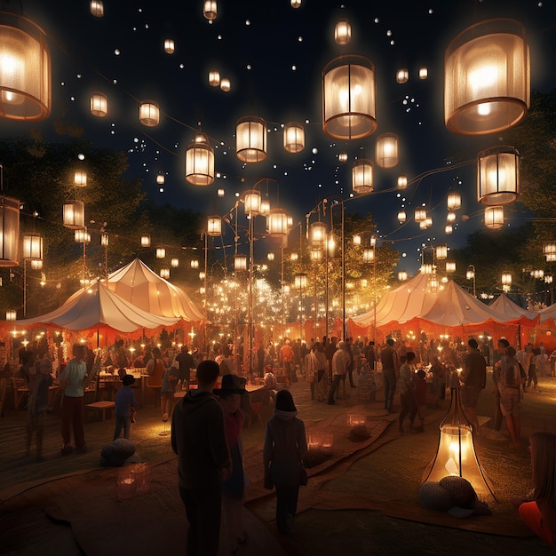 3d rendered photos of lantern festival