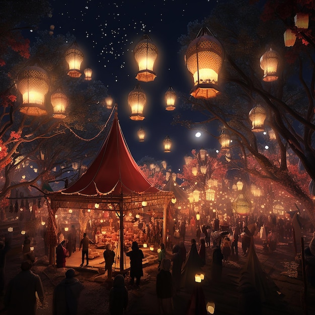 3d rendered photos of lantern festival