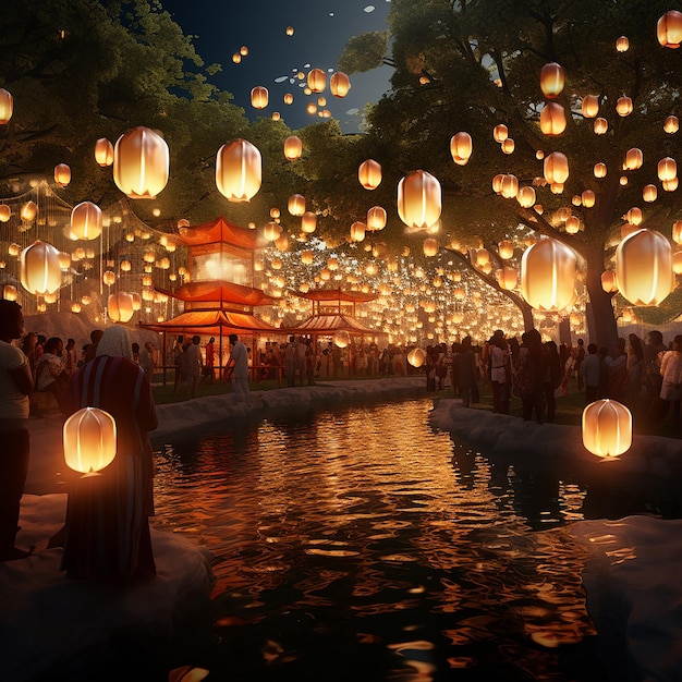 3d rendered photos of lantern festival