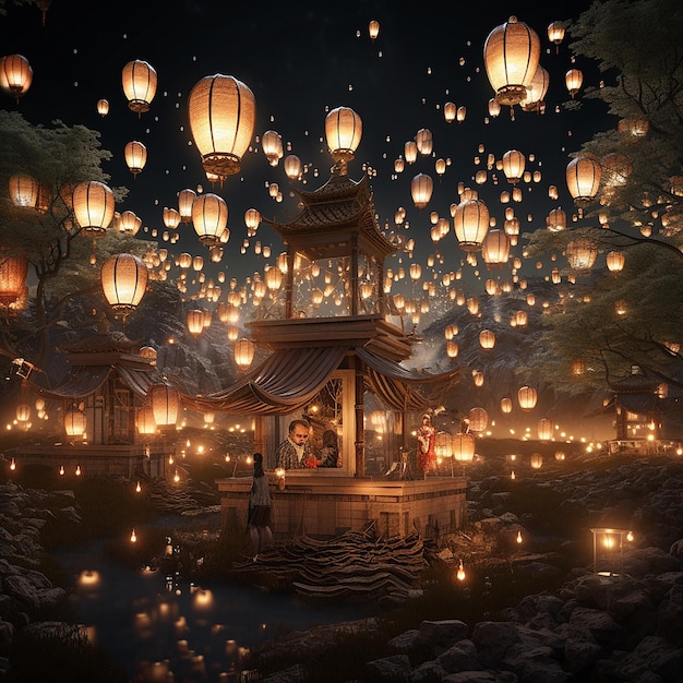 3d rendered photos of lantern festival