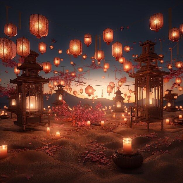 3d rendered photos of lantern festival