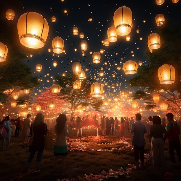 3D-фотографии фестиваля фонарей