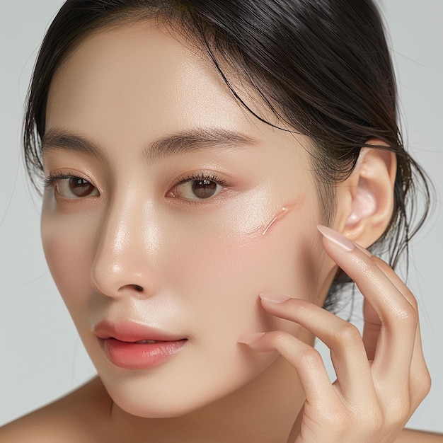 사진 3d rendered photos of beautiful woman clear complexion solid background